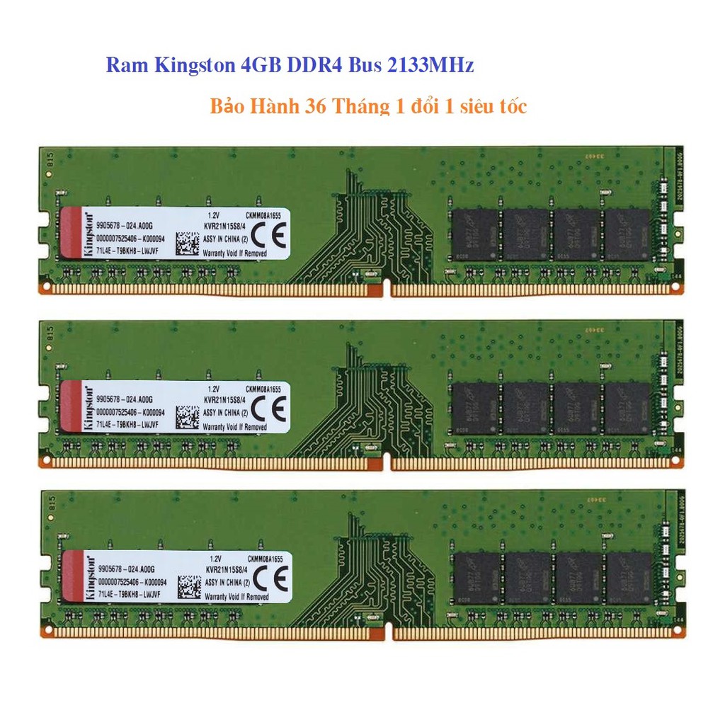 Ram Kingston 4GB DDR4 2133MHz Dùng Cho PC Desktop