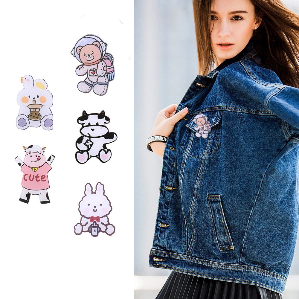 1 huy hiệu cài áo hình hoạt hình dễ thương