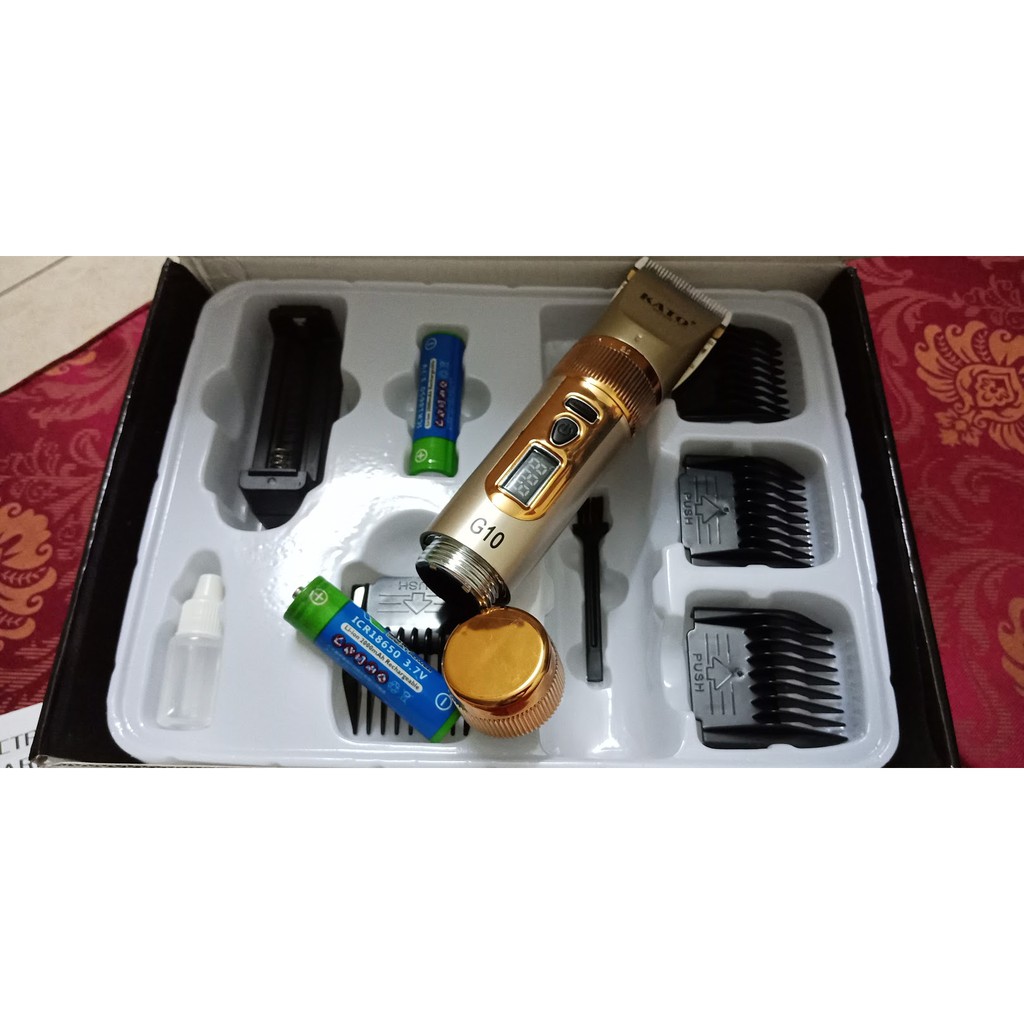 Tông Đơ Cắt Tóc Nhật Bản KATO G10  2 Pin Lưỡi TitanumTự Mài