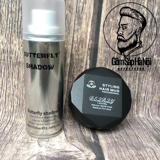 COMBO Gôm Xịt Tóc Butterfly 150ml + Sáp Vuốt Tóc StyLing Mud D