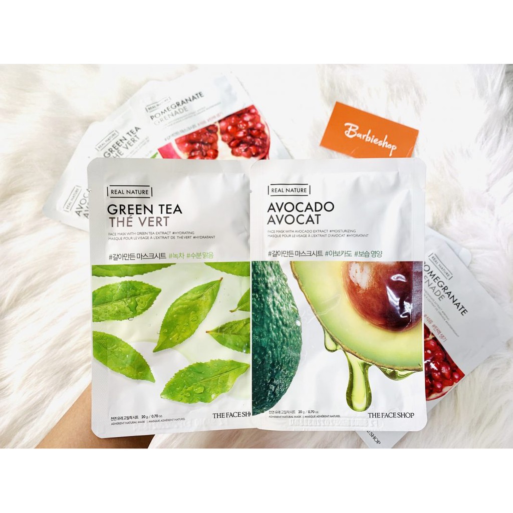 Combo10 miếng mặt nạ The Face Shop Real Natural Mask Sheet