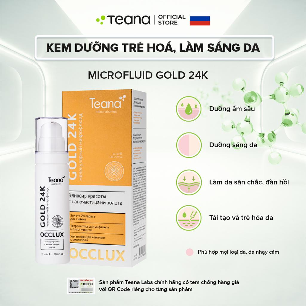 Kem dưỡng Teana "Occlux" Molecular Microfluid Gold 24k trẻ hoá, làm sáng da chứa phân tử vàng 24k 50ml