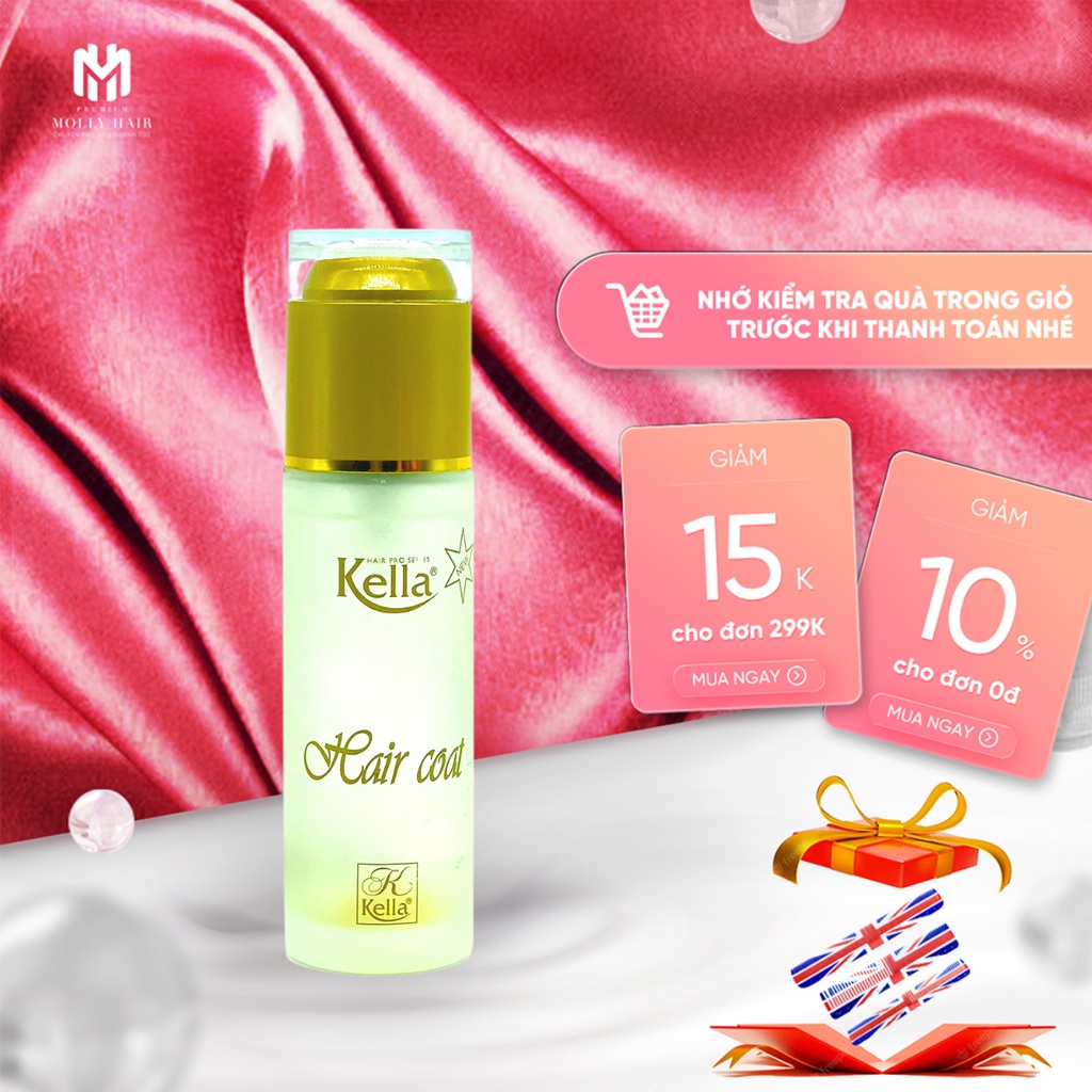 Dầu bóng dưỡng tóc MollyHair Kella, sử dụng cho mọi loại tóc chống lại tia UV phục hồi tóc hư tổn - 60ml