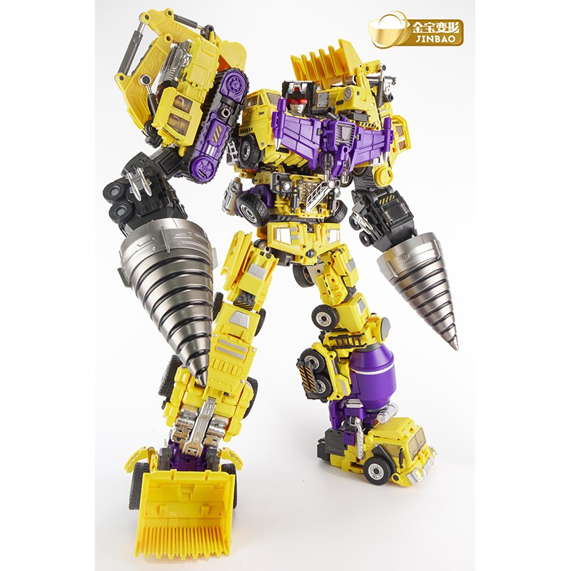 Mô hình JinBao Oversized KO Generation Toys Devastator Yellow Version + Upgrade Kit
