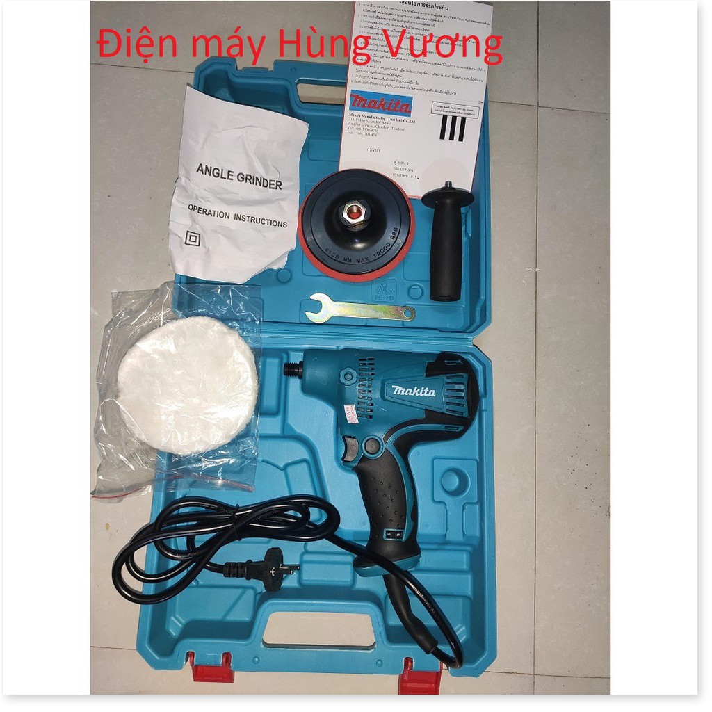 Máy đánh bóng Makita GV6010, 600W, dây đồng, Made in Thái lan,điều chỉnh tốc độ 6 cấp, đế 5in 125mm, M14.