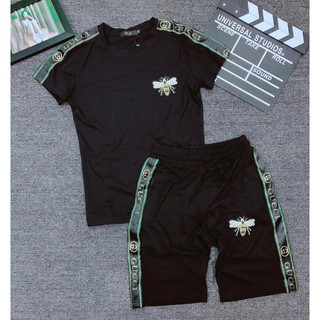 Bộ Hè Nam Gu xì Vải Thun Lạnh Co Giãn Logo Honney