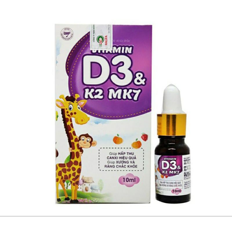 Vitamin D3 &amp;K2 MK7 (giúp bé hấp thu canxi hiệu quả )