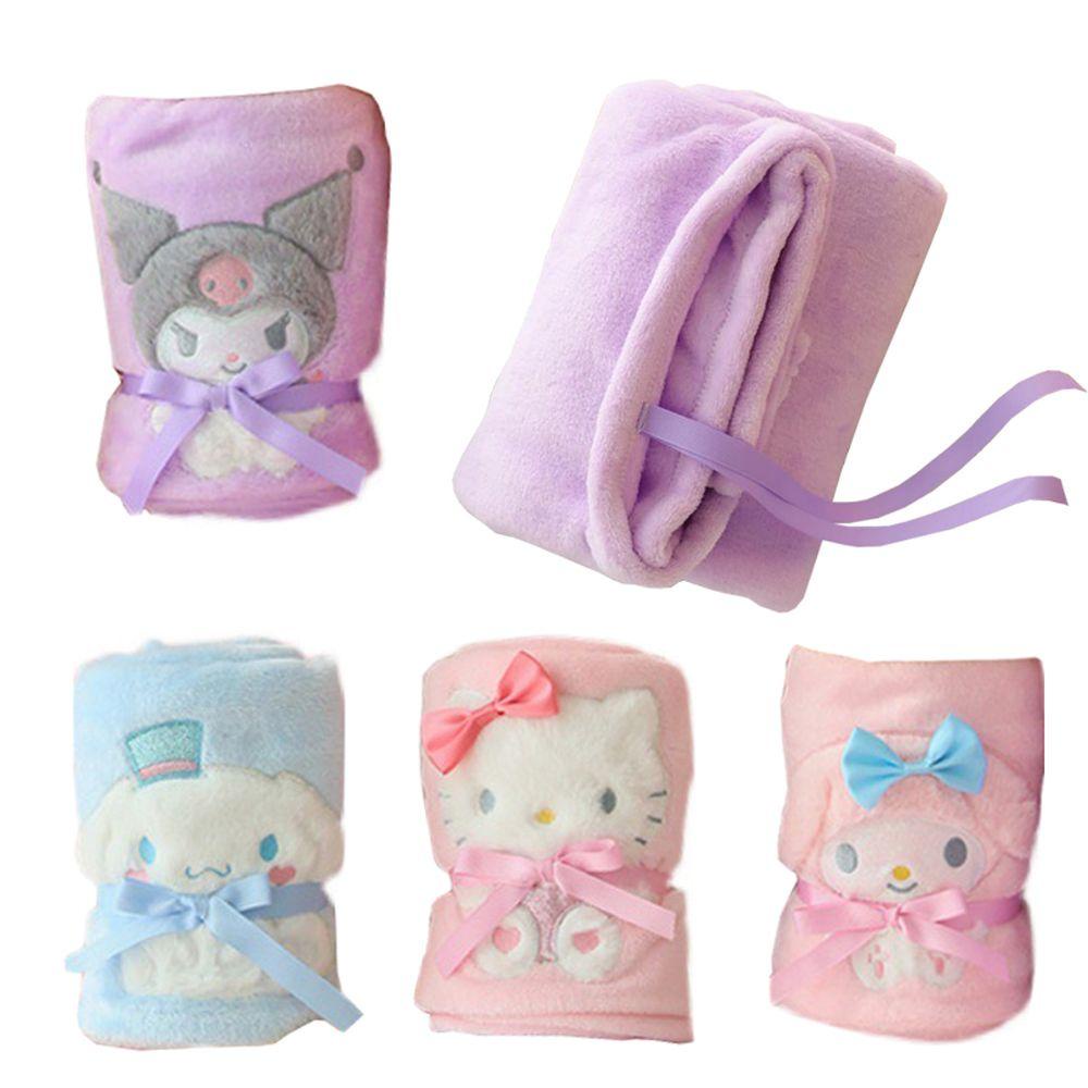 Chăn Nhung San Hô Cuộn Họa Tiết Kuromi Melody Dễ Thương Cho Bé