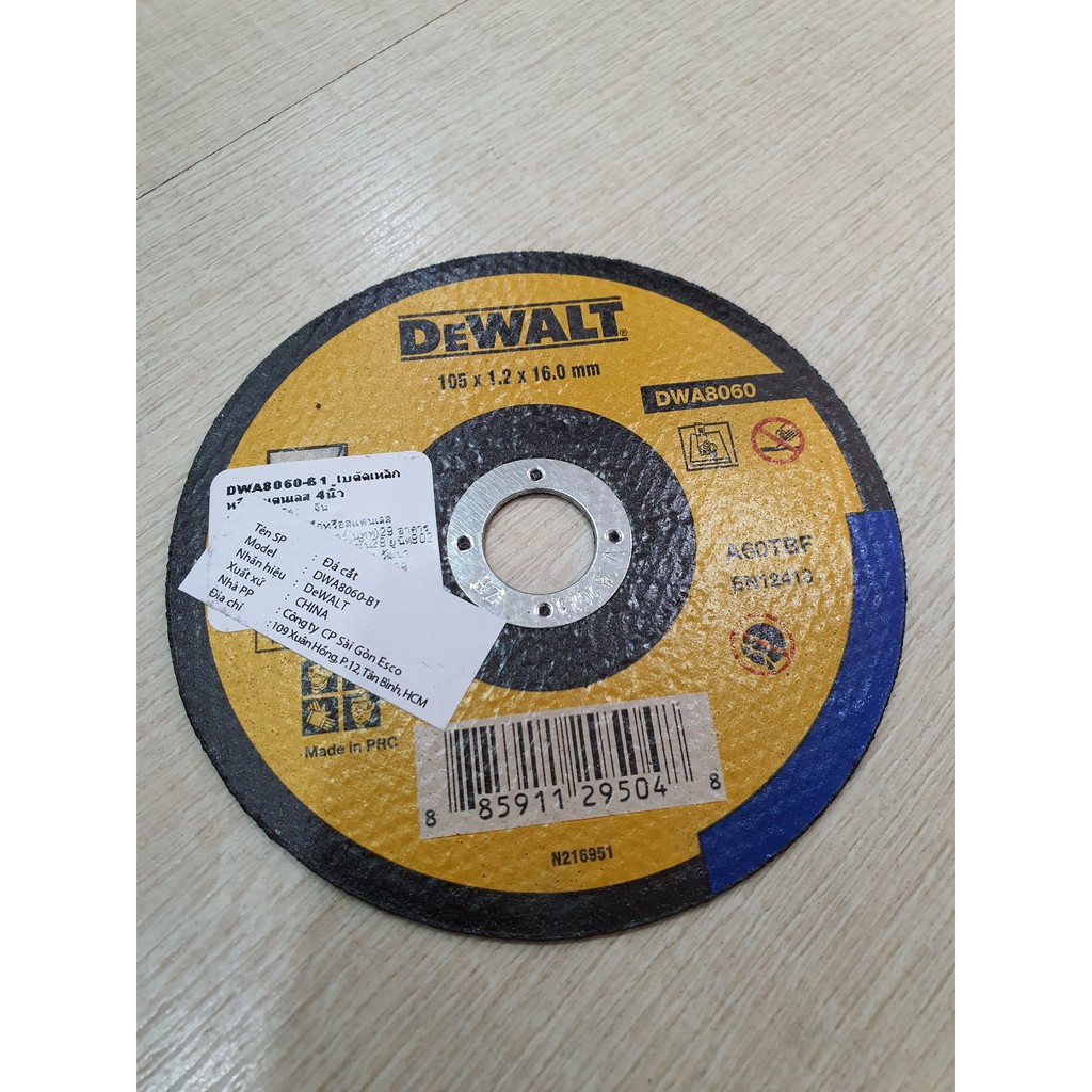 Đá Cắt KL/Inox DEWALT DWA8060-B1/ DWA4520FAIA 100X1.2X16mm - Chính Hãng - SKU DWA8060 DWA4520FAIA