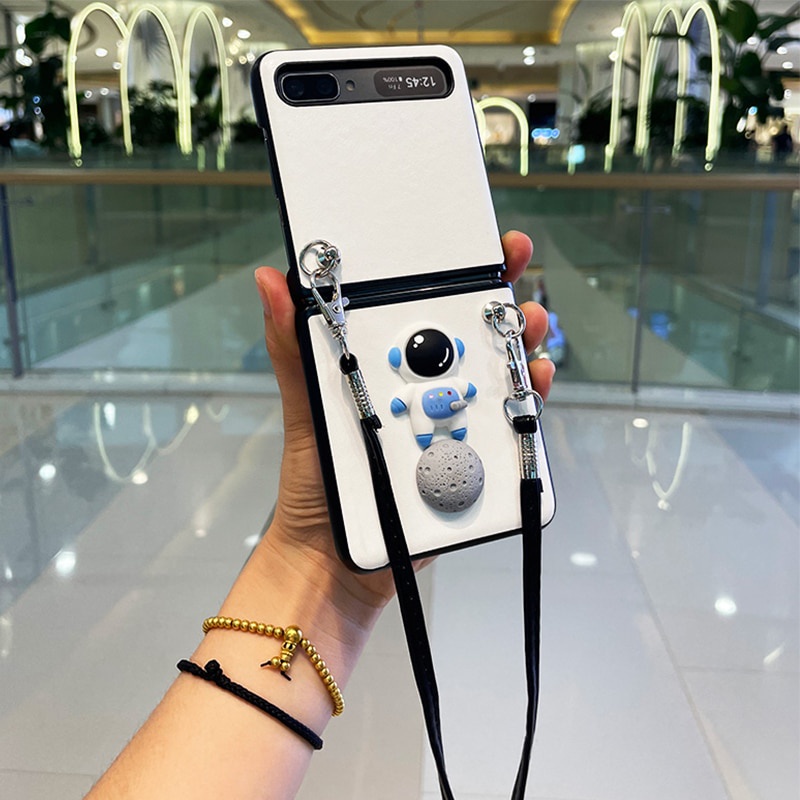 Bao Da pu Điện Thoại Nắp Lật Kèm Dây Đeo diy Cho samsung galaxy z flip 4g 4 3 flip4 flip3 5g f7070 f7000 f7110