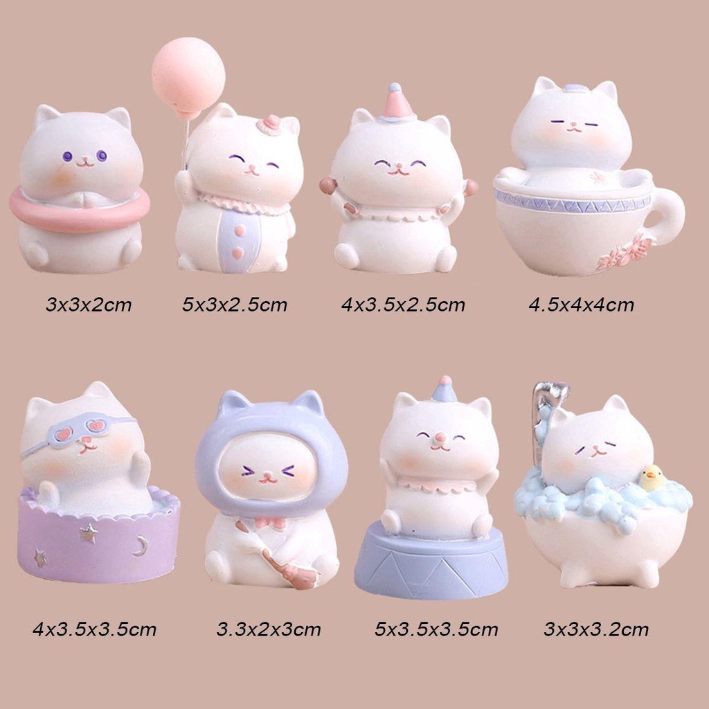 1 Đồ trang trí Chú Mèo Bằng Nhựa Resin 3cm Trang Trí Nhà Cửa / Quà Tặng Cho Bé