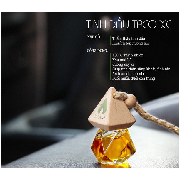 Tinh Dầu Treo Xe Ô Tô Hương Thơm Hoa Hồng - Khử Mùi Xả Stress nhiều mùi hương 10ml