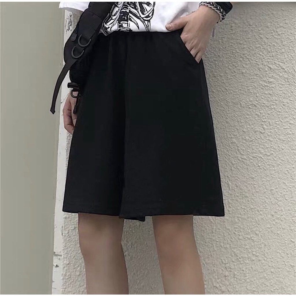 Quần đùi nam nữ ống rộng chất thun quần short unisex dáng thể thao SIB020