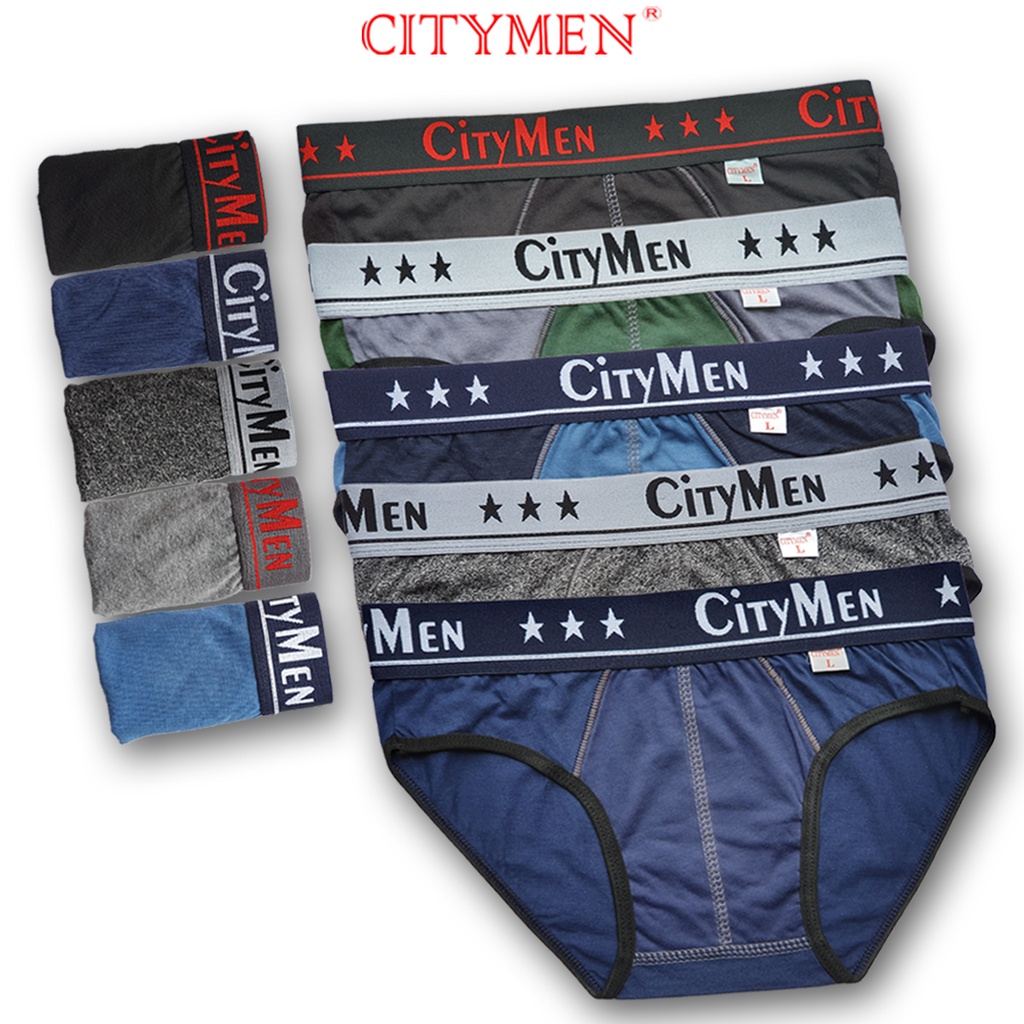 Combo 5 Quần Lót Nam CITYMEN Chất Liệu Cotton Cao Cấp, Cạp 4cm, Kháng Khuẩn, Thấm Hút, Co Dãn Tốt