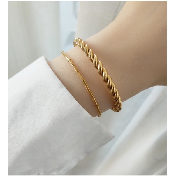 Vòng tay lắc tay nữ titan dây mì nhiều nút H14-405 - CAM KẾT KHÔNG GỈ, KHÔNG BAY MÀU - BẢO HÀNH 12 THÁNG