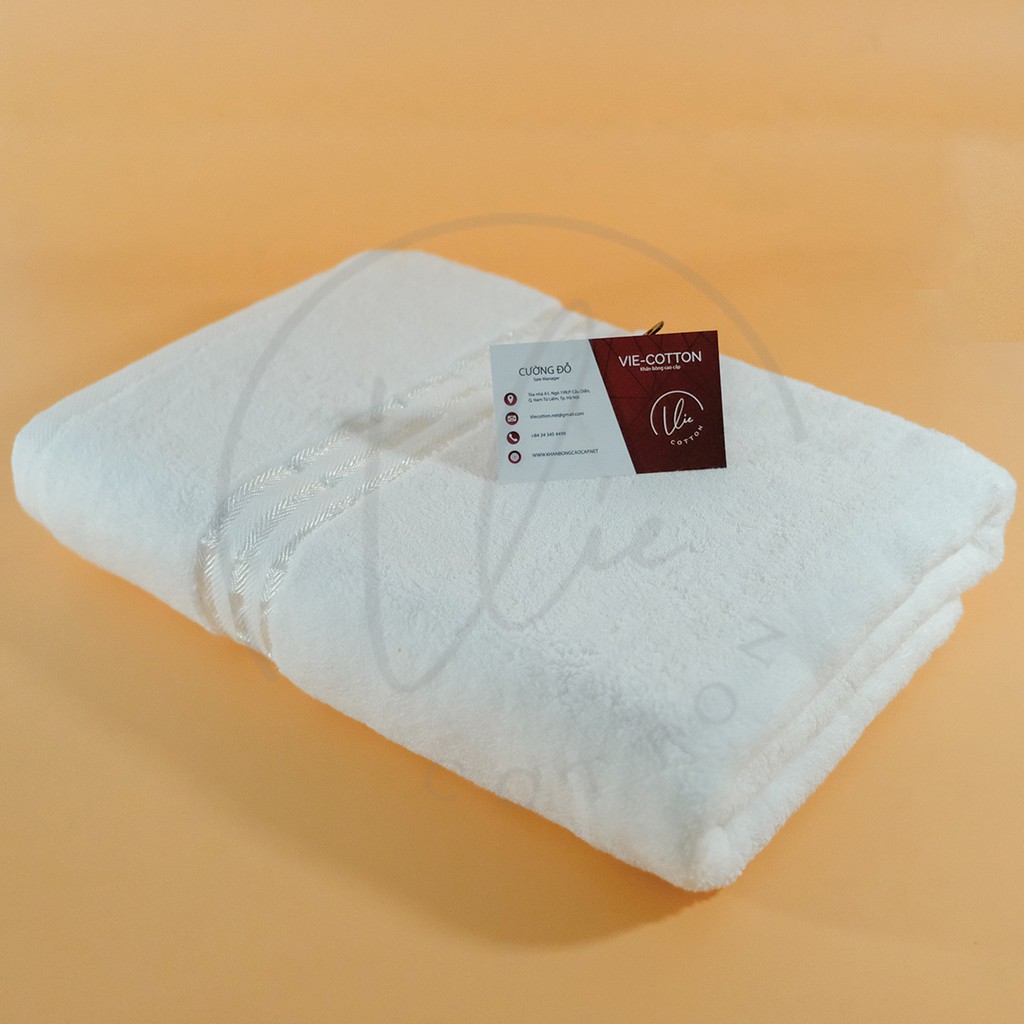 Set 2 khăn tắm 70x140cm VIECOTTON Ver2 100% cotton siêu thấm hút cam kết giao đúng màu