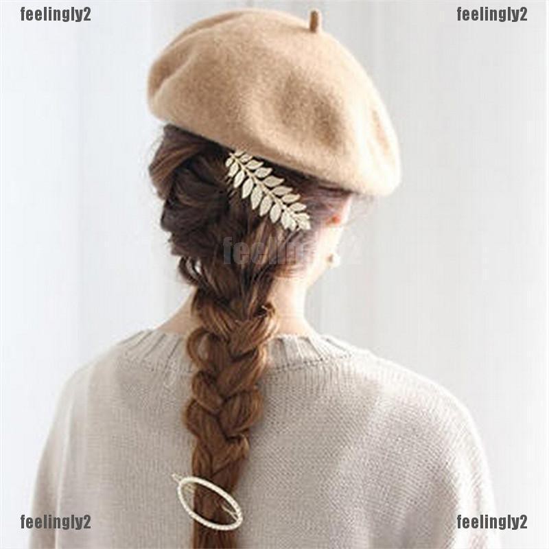 ❤Mặt Trời❤ Kẹp Tóc Hình Chiếc Lá Thanh Lịch Cho Nữ