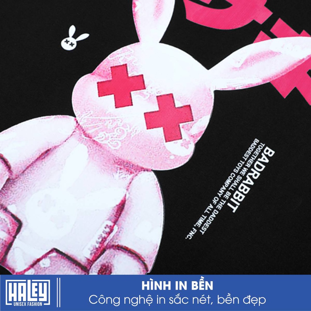 Áo thun Nam Nữ Unisex TN54 Form rộng tay lỡ BADRABBIT street wear style cao cấp chất cotton 100% HALEY siêu thoáng mát