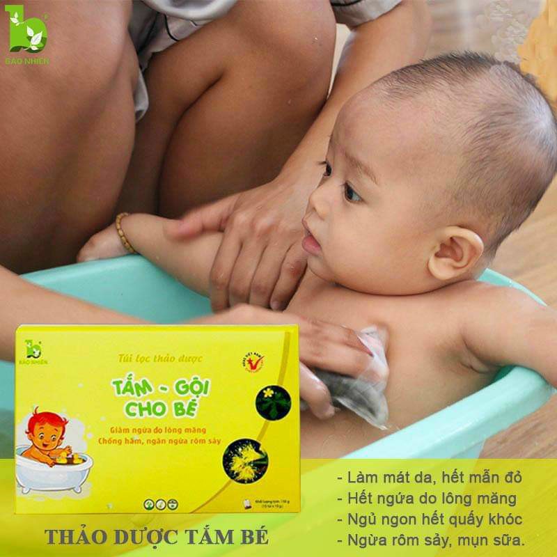 Túi lọc thảo dược tắm gội bé Bảo Nhiên 150g - Hàng chính hãng