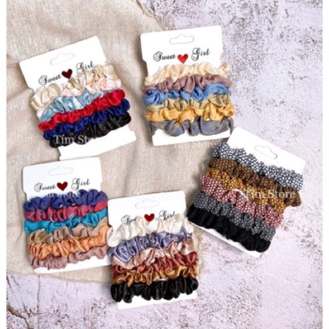Set cột tóc thun dễ thương gắn charm thú nhiều mẫu TIMSTORE phụ kiện buộc tóc scrunchies cho bé