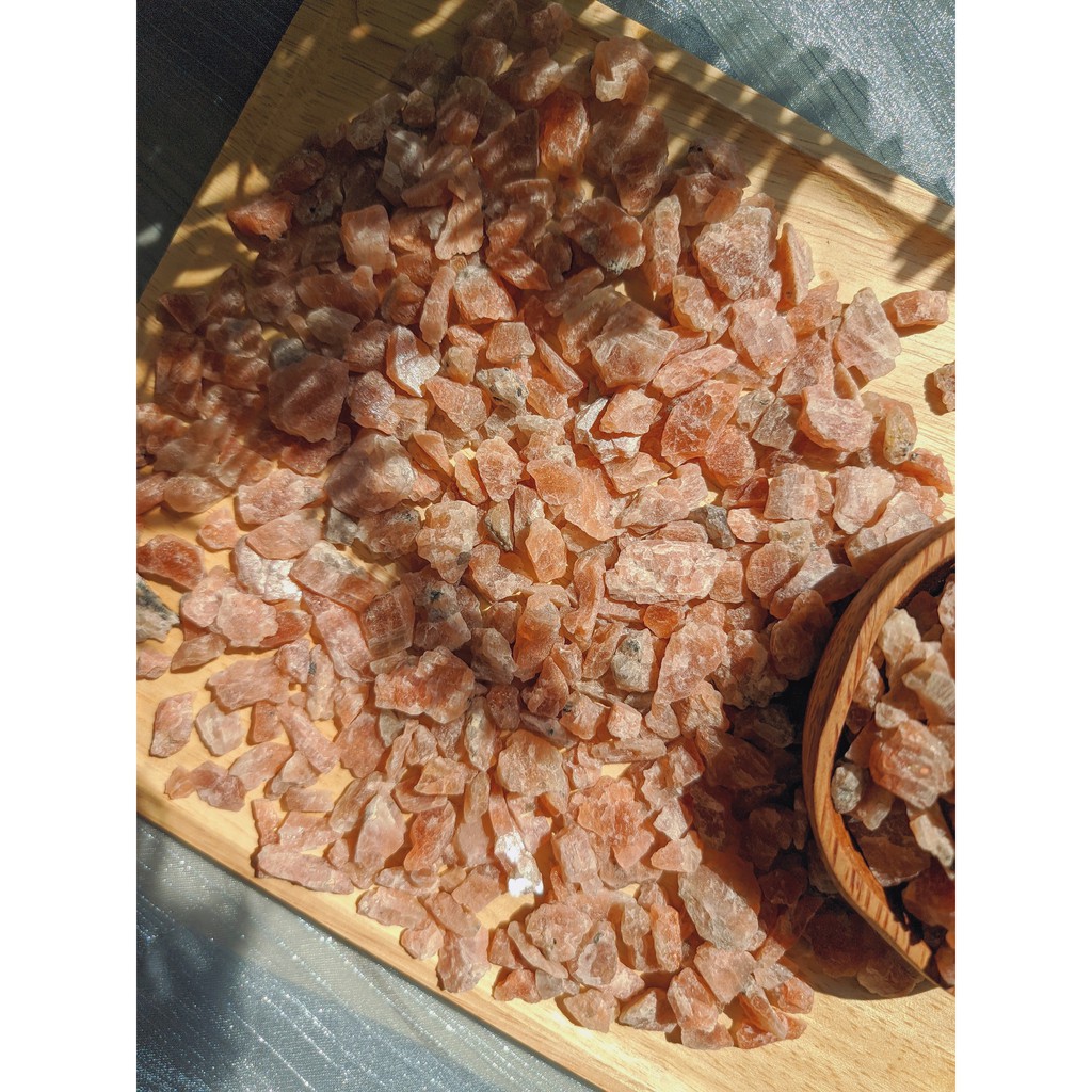 Vụn thô đá thanh tẩy Sunstone, đá phong thủy đá mặt trời tự nhiên dùng Tarot, Reiki, thiền định