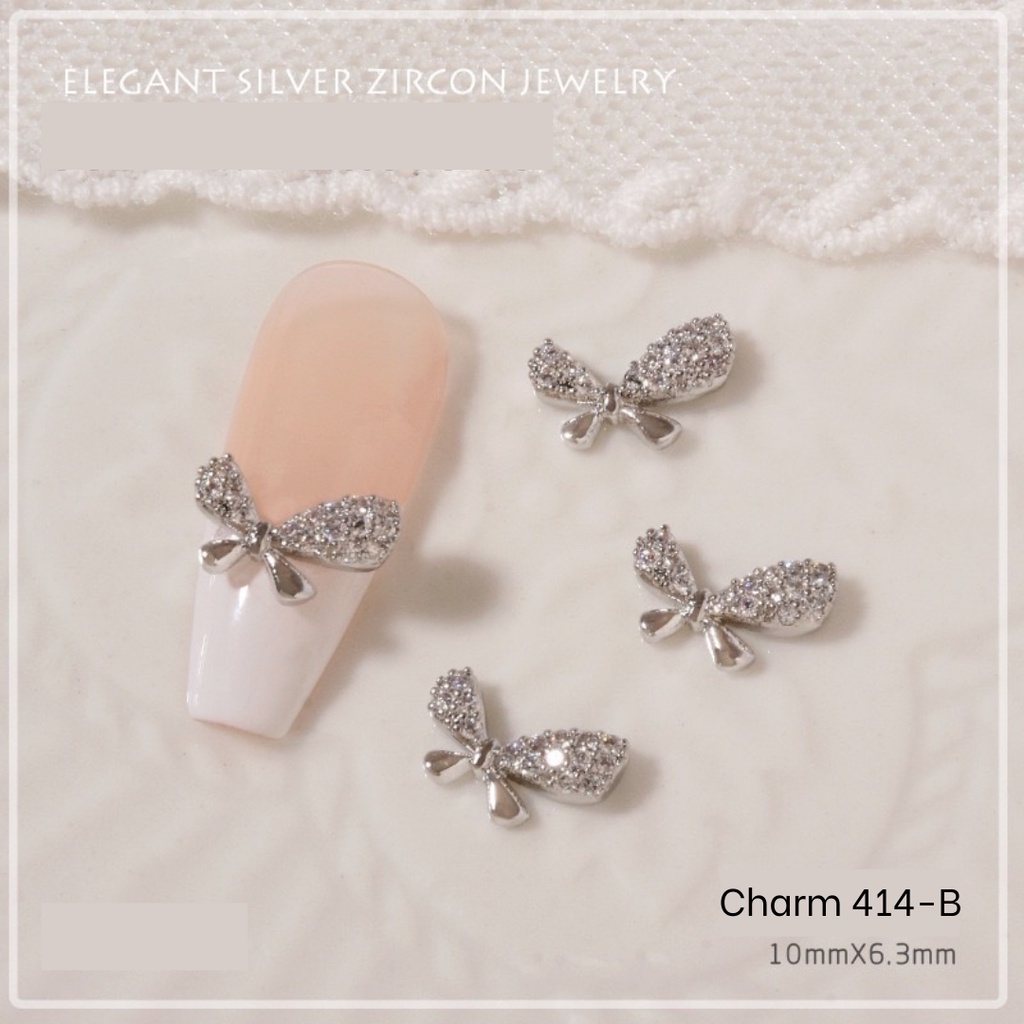 Charm nơ đính đá nail cao cấp