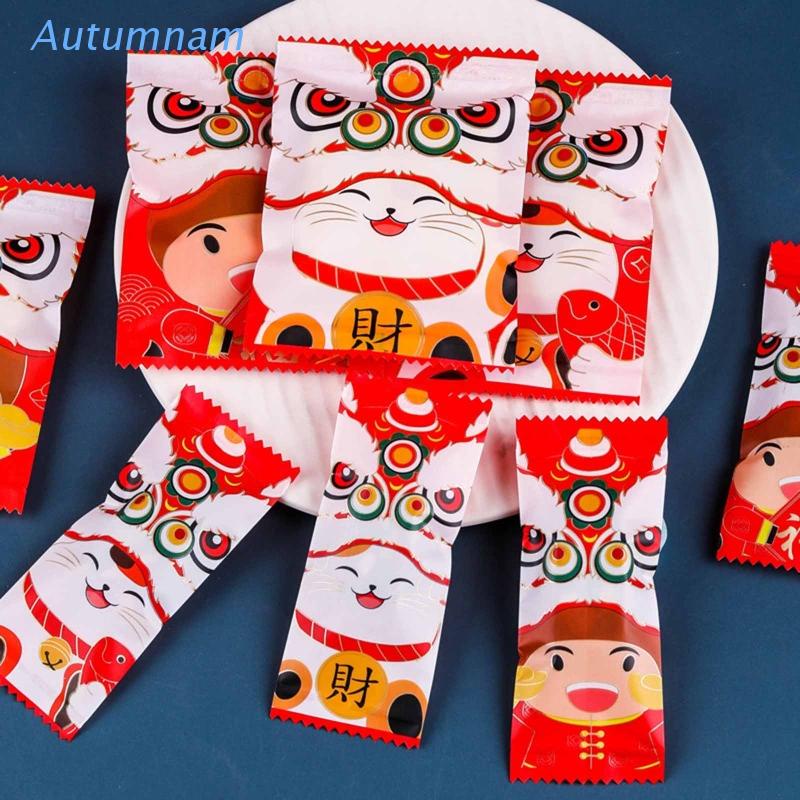 Bộ túi đựng bánh in hình sư tử/hoa tuyết/hoa tuyết kiểu Trung Hoa mừng năm mới