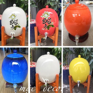 Bình sứ đựng nước bát tràng bình đựng nước gốm sứ 3 lít