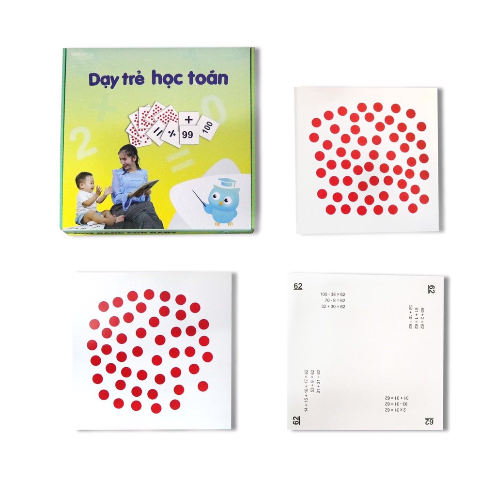 [Bộ 109 thẻ] Flashcard - Thẻ học thông minh Dạy Trẻ Học Toán Chuyên sâu Chuẩn Phương Pháp Glenn Doman Hoa Kỳ