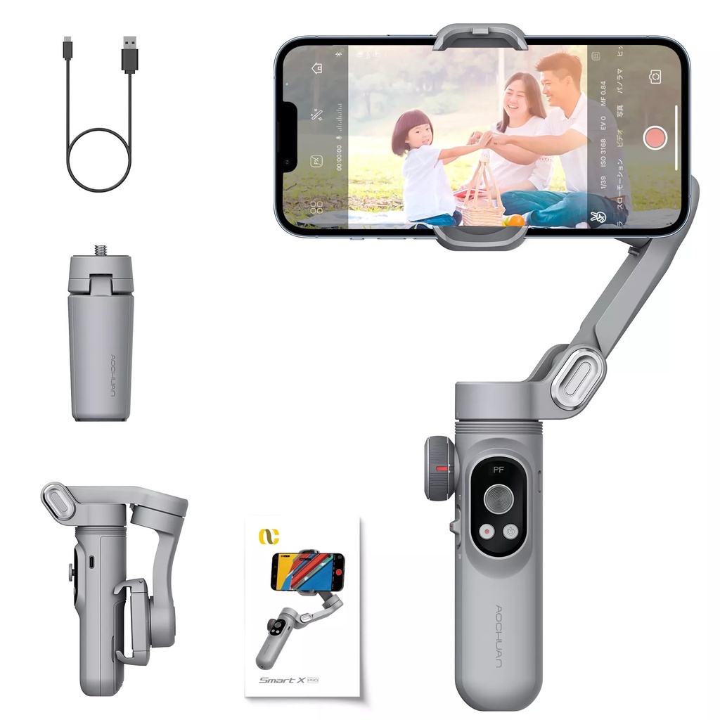 Tay cầm gimbal Smart X Pro chống rung - Gậy gimbal chống rung 3 trục đa năng cho điện thoại adroid, IOS kết nối dễ dáng