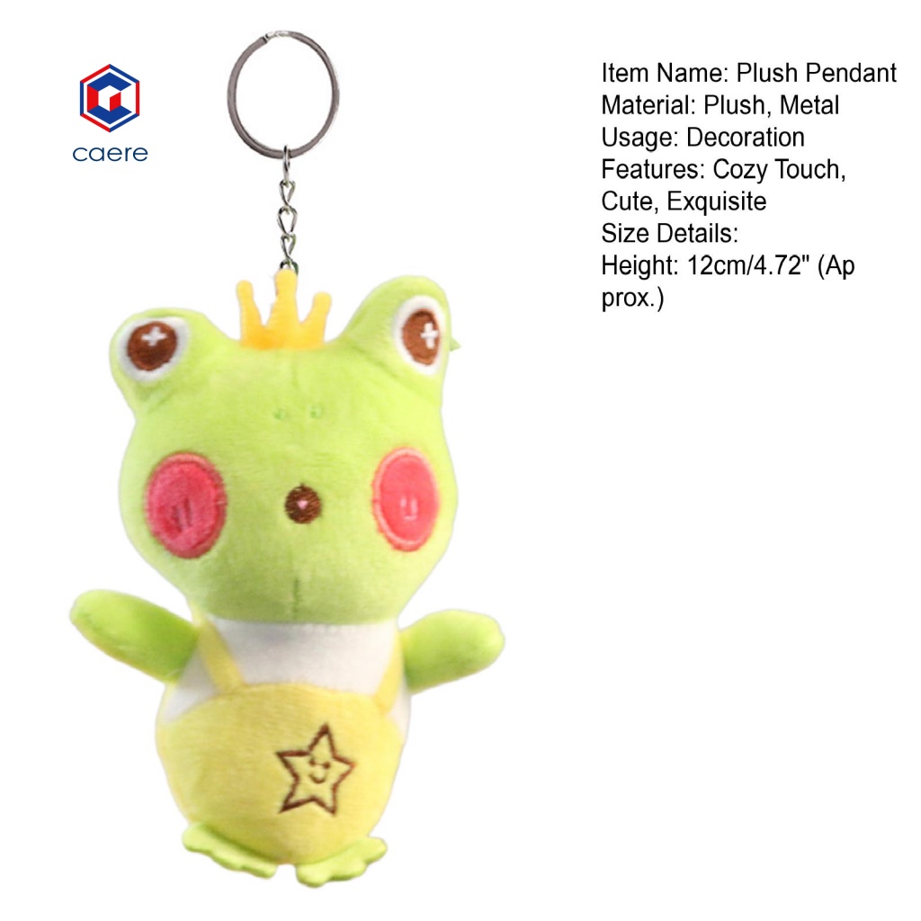 Cae| Móc Khóa Hình Ếch Xanh Nhồi Bông Thời Trang