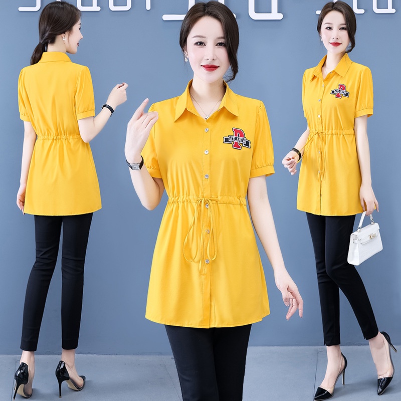 Áo Sơ Mi Tay Ngắn Dáng Ôm Phong Cách Hàn Quốc Thời Trang Mùa Hè 2022 Cho Nữ