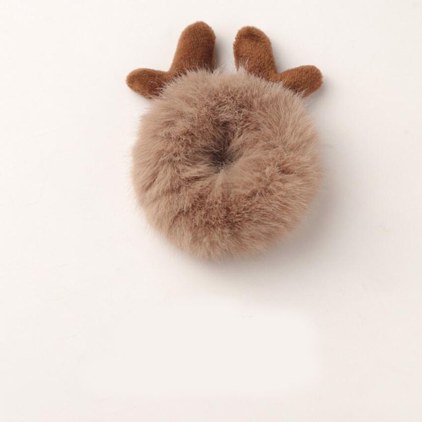 Dây buộc tóc độ co giãn cao phối vải lông kiểu hình động vật dễ thương dành cho bạn gái