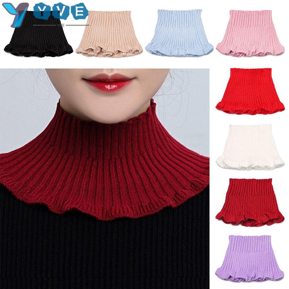 Khăn choàng cổ dệt kim cổ lọ có thể tháo rời thời trang mùa đông nhiều màu tùy chọn cho nữ