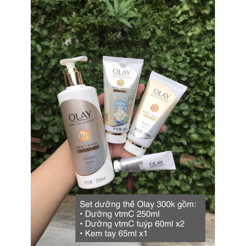 set dưỡng thể  trắng da olay