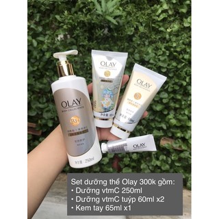 set dưỡng thể  trắng da olay