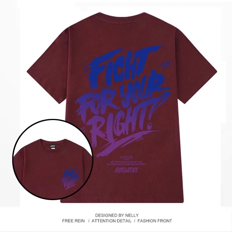 Áo Thun Tay Ngắn Dáng Rộng In Chữ Thời Trang Mùa Hè Cho Nam Size M-8XL