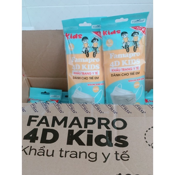 Khẩu trang Kid Farmapro túi 5 cái màu trắng ( rất tiện lợi cho trẻ em)