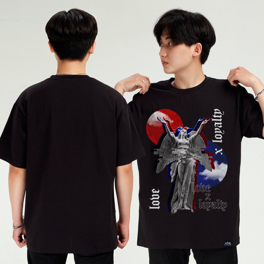 Áo Thun Thiên Thần Form Rộng Tay Lỡ Size Mỹ Lớn Bigsize 110Kg Phông Cotton Mát Local Brand MVR Maverick KK4009
