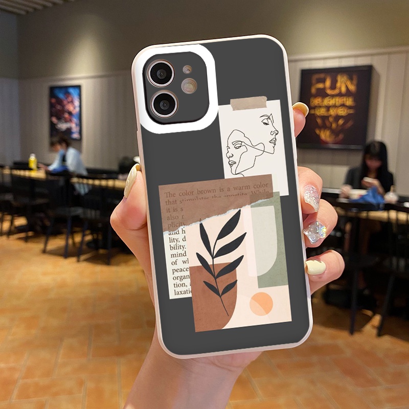 Ốp iphone - Ốp lưng iphone cạnh vuông viền camera Phong cách aesthetic dành cho ip 6 đến 14promax - ng062
