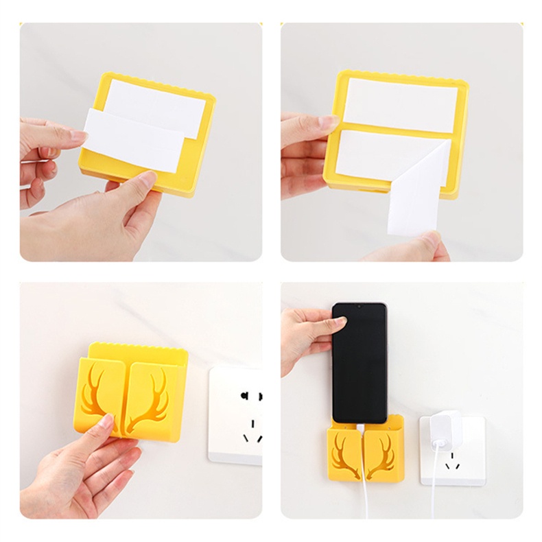 Hộp Đựng Điều Khiển Từ Xa / Điện Thoại Pp Gắn Tường Hình Sừng Hươu Dễ Thương Tiện Dụng Cho Phòng Ngủ