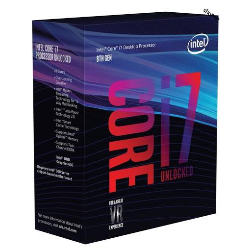 Bộ vi xử lý / CPU Intel Core i7-8700K (3.7GHz turbo up to 4.7Ghz, 6 nhân 12 luồng, 12MB Cache, 95W)