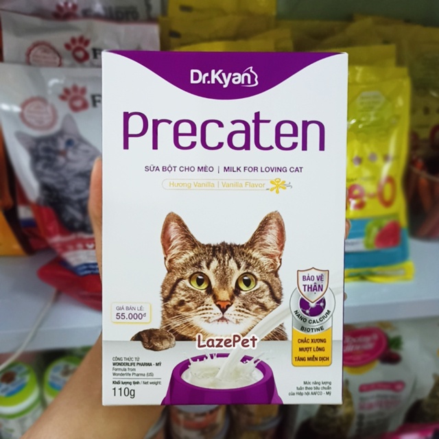 Sữa Precaten cho mèo sơ sinh, mèo gầy yếu hộp giấy 110g