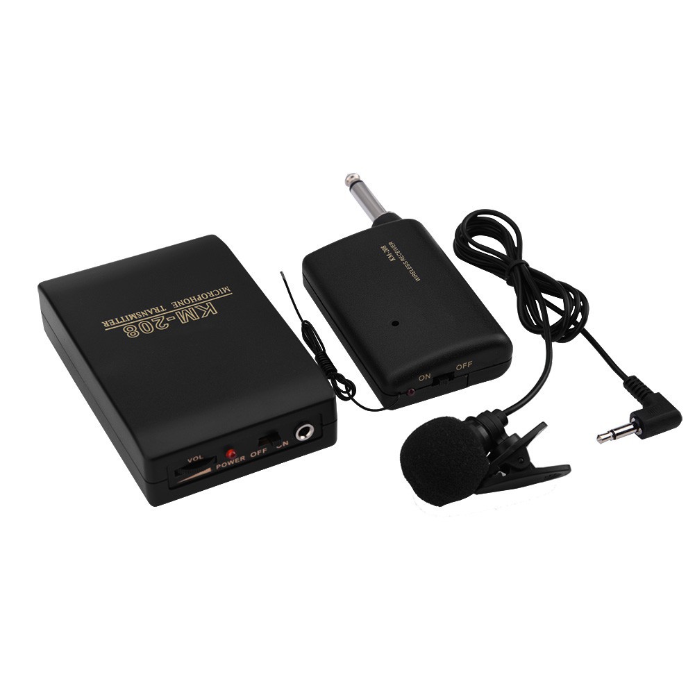 Mini Clip-on Hand-free Wireless Mic Microphone Kit FM Transmitter Receiver