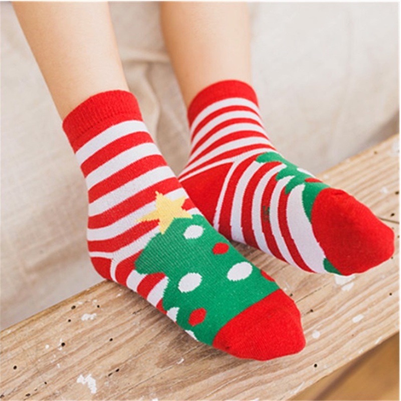 Set 5 Đôi Tất 100% Cotton Giữ Ấm Chống Trượt Thoáng Khí Cho Bé