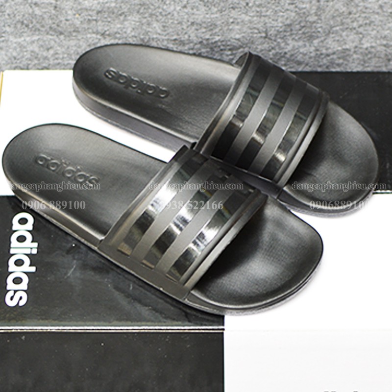 Dép Adidas Cloudfoam Sample màu đen sọc đen