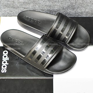 Dép Adidas Cloudfoam Sample màu đen sọc đen