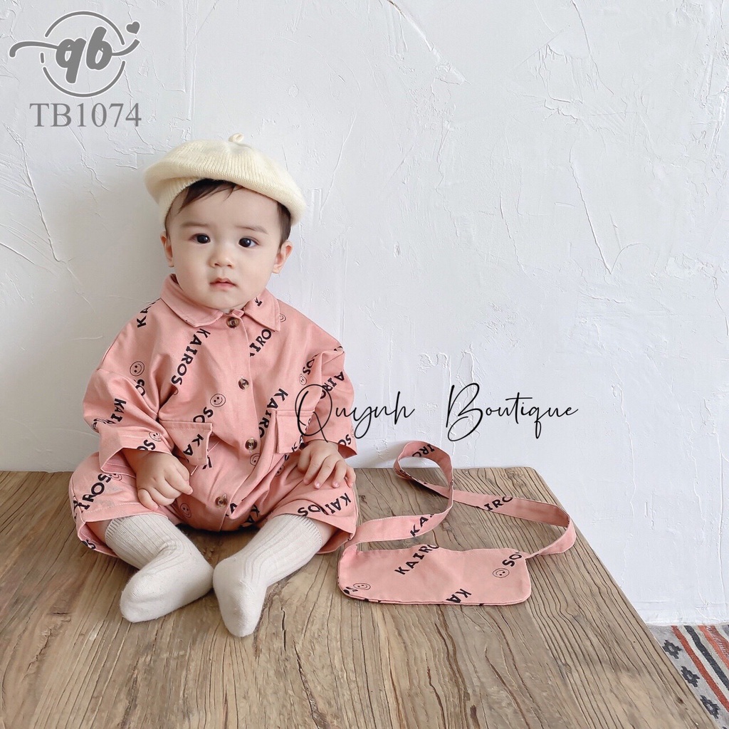 Set Bộ Bé Trai Quỳnh Boutique Set Body Cho Bé Trai Kèm Túi Hoạ Tiết Chữ Kèm Túi