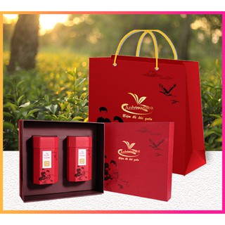 Hộp quà tặng giấy cứng 200 grams Trà Đinh Tân Cương