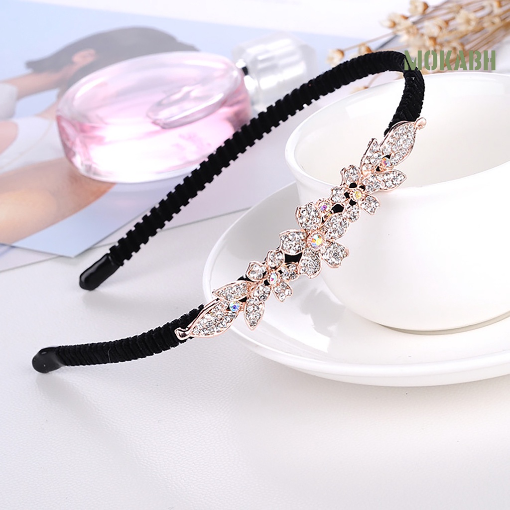 Băng Đô Cài Tóc Đính Đá Chống Trượt Phong Cách Thanh Lịch Dành Cho Nữ